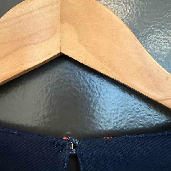 Yumi size 8 (12 UK) GUC lobster Casual Blue Sheath Dress with Crew Neck - Picture 4 of 13